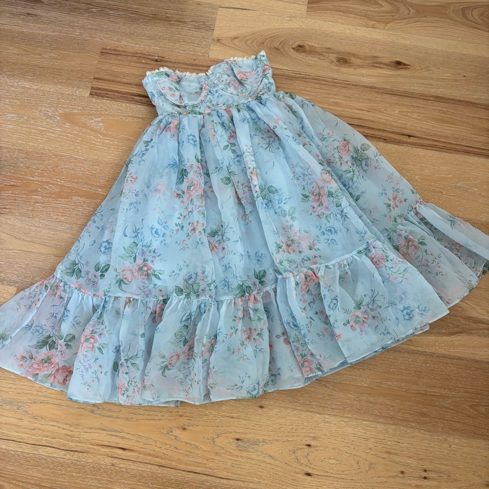Selkie French Corset Puff Midi Dress - Picture 4 of 9